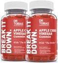 Dr Tobias Cider Vinegar Gommies avec la mère, 500mg de vinaigre de cidre de pomme par portion, plus Folate, B6, B12 et Iodine, soutient la santé digestive, Gut Cleanse & Detox, Vegan, 120 Gommies
