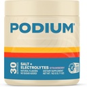 Podium Nutrition Formation Sel + électrolytes Poudre, fraise, post entraînement Hydratation et soutien de récupération musculaire, boisson électrolytique, magnésium, potassium, sel de calcium et de sodium, 30 portions