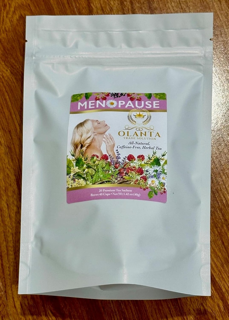 MENOPAUSE TEA - soutien naturel vitamines de ménopause pour les femmes, soutien ménopause complément alimentaire, soutien lorsque les éclairs chauds ménopause naturel avec Ashwagandha - 20 sachets de thé Premium