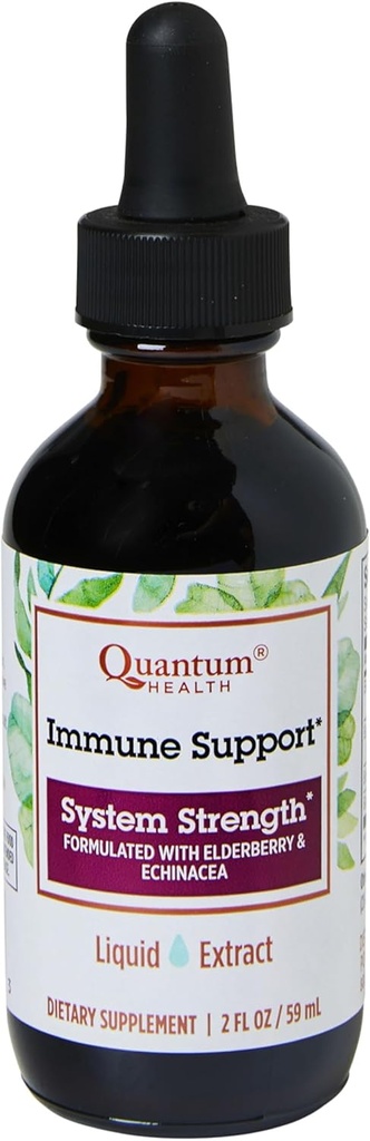 Quantum Health Immune Support Elderberry Echinacea Goldenseal Liquid Extract - Daily Wellness Formule d'immunité à base de plantes pour les femmes et les hommes - haute dose, absorption rapide Teinture - 2 Fl Oz