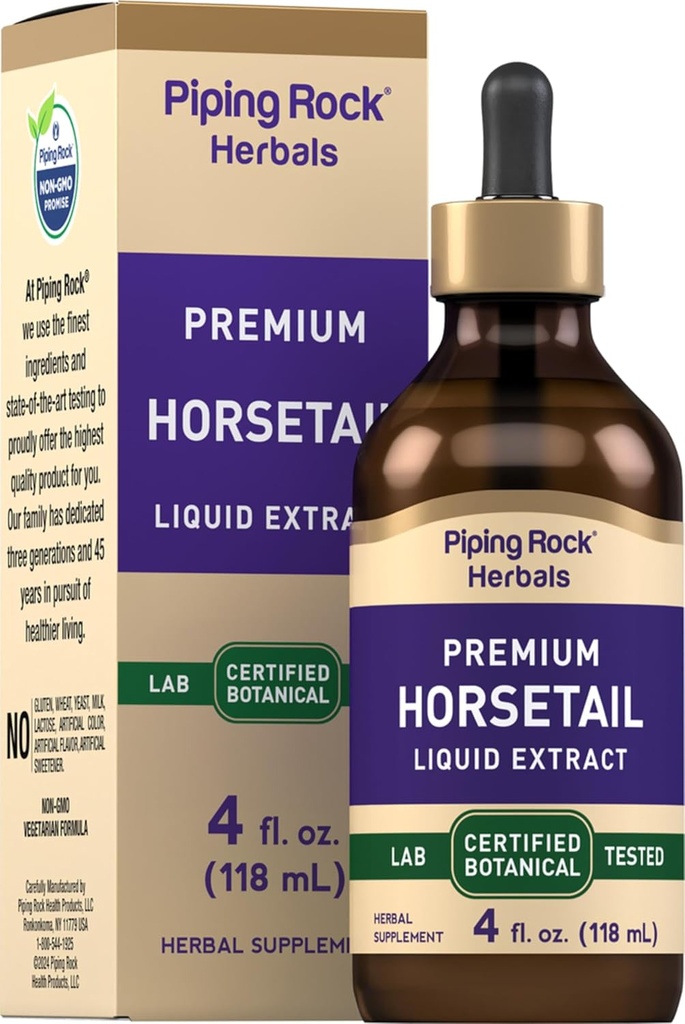 Piping Rock Horsetail Extrait Teinture de 4 fl Oz , Supplément d'herbe liquide , sans alcool, sans OGM, sans gluten