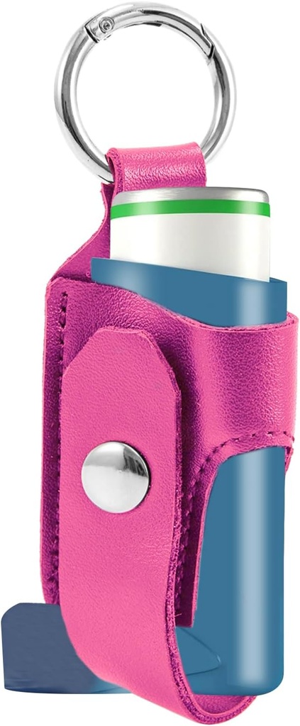 Porte-inhalateur d'asthme Porte-inhalateur en cuir PU, étui d'inhalateur d'asthme portable léger pour adultes et enfants (inhalateur non inclus)