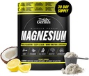 Supplément en poudre de glycinate de magnésium - L-Theanine, Ashwagandha, racine valériane - Haute absorption - Supporte la réparation musculaire - Fondé par James Rodriguez - 30 portions (Coconut Lemonade)