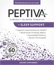 Peptiva 26 Million CFU Probiotique et soutien du sommeil - Probiotique multitrain validé cliniquement - Lactobacillus et Bifidobacterium, Mélatonine - 60 Nombre