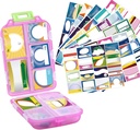 Organisateur de pilules de voyage 1Pack - 10 compartiments Cas de pilule, boîte à pilules compacte et portable, parfait pour le stockage sur le trajet, porte-pilule pour la Purse (Pink with 156 Stickers)