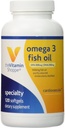 The Vitamine Shoppe Omega 3 Huile de poisson 1000mg, EPA 300mg & DHA 200mg, Pureté assurée, Distillée moléculairement pour soutenir la santé cardiovasculaire, articulaire et cérébrale (120 Softgels)
