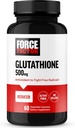 FACTEUR FORCE Supplément de glutathion, supplément antioxydant avec glutathion réduit 500mg pour l'absorption supérieure et l'efficacité, forme active, végétalien, non-OGM, 60 capsules végétales