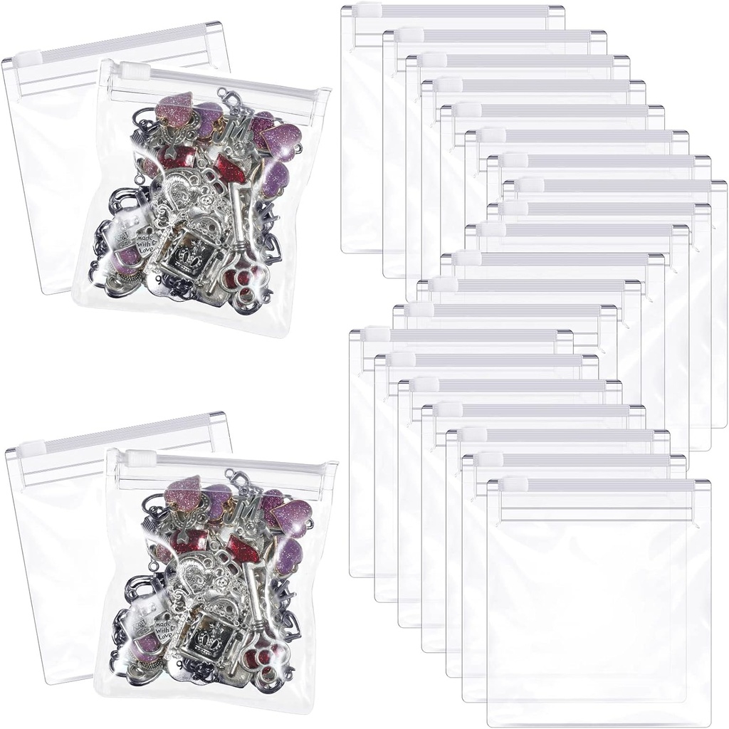 Sacs à pilules Sacs à pilules zippés Sacs à pilules en plastique transparent Sacs à pilules auto-étanchéité Médecine de voyage Organisateur de stockage avec serrure à glissière pour l'huile de foie de morue, les pilules et les petits articles (36 pièces)