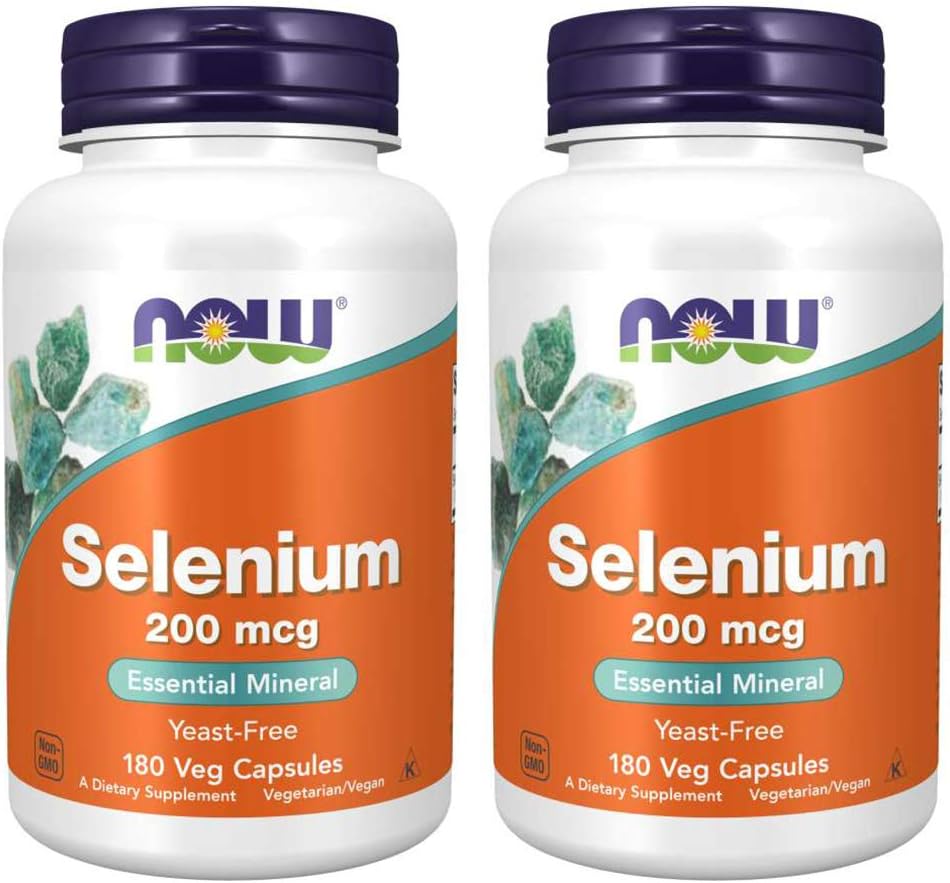 Now Foods Selenium 200 mcg VCaps, 180 Compte (paquet de 2)