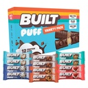 Bar construit, barres protéinées de puff, pack de variétés, collagène, collations sur la route, barre de petit déjeuner, échantillonneur mixte, 12 pack