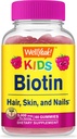 Eh bien oui Biotin Gommies pour les enfants 5000 mcg - soutient la croissance des cheveux, la santé de la peau, et les ongles - Aromates naturels - sans OGM, sans gluten - Gummy pour les garçons et les filles - 60 Comte