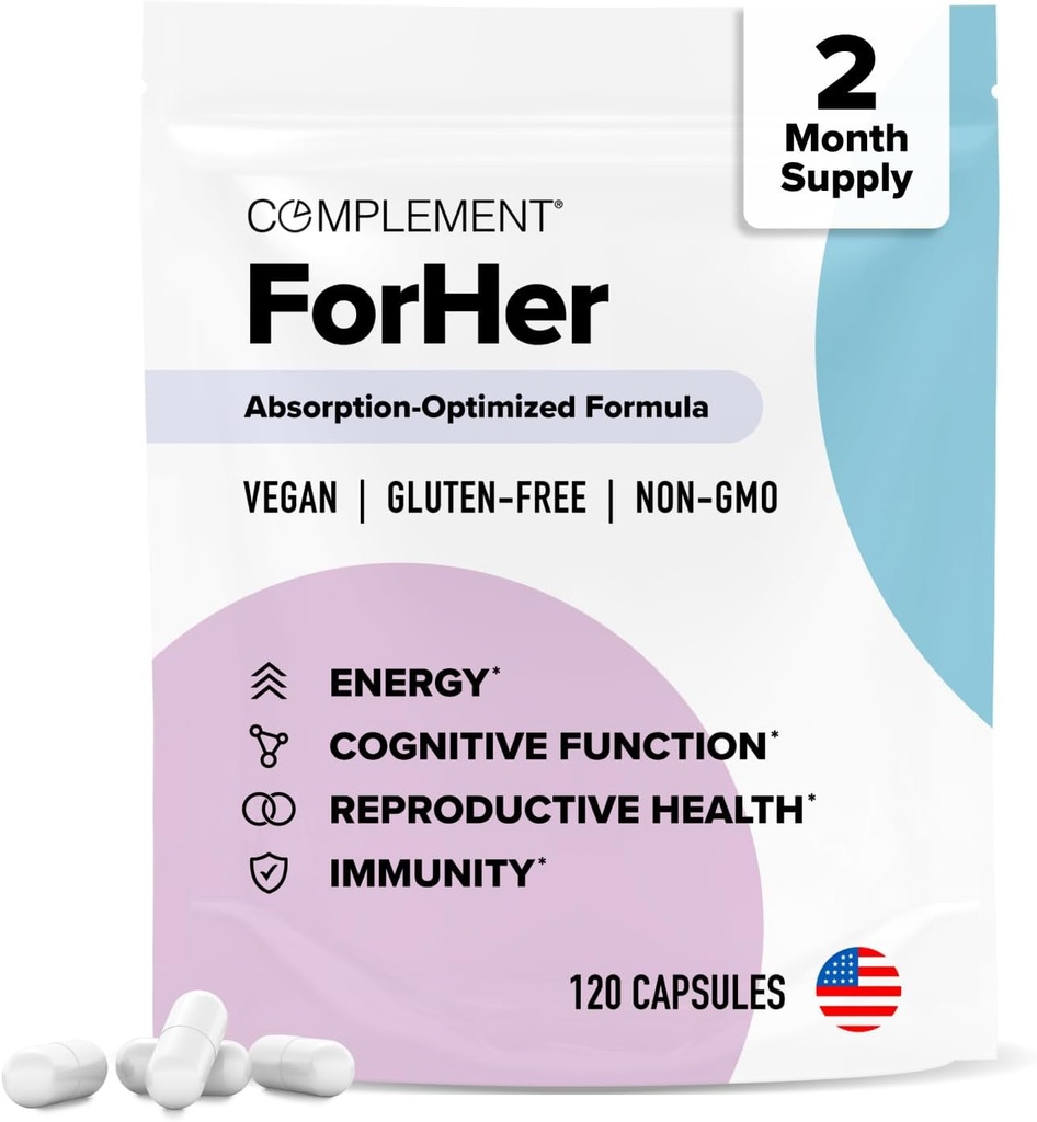Complément pour son multivitamine - Hormone Balance pour les femmes (60 portions) Supplément Inositol, Longevity Support- B9, Fer - 120 capsules