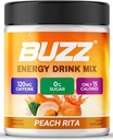 Morning Buzz Energy Drink Powder - Energy Boost Drink Mix - Sugar-Free Energy with Antioxidants - Morning Kickstart and Sports Nutrition Endurance Product - 30 Servings, Peach Rita, 8 Ounces