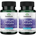 Swanson Lithium Orotate Antioxydant Mood Emotional Wellness Behavior Memory Support Supplément 5 mg 60 Capsules de Véggie (Lithium Élémental) 2 Pack
