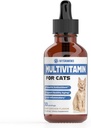 Multivitamine de chat - Soutien à la santé immunitaire, à la peau, au manteau, à la santé cardiaque et plus - Vitamines de chat - Suppléments et vitamines de chat - Vitamines de chat pour chats à l'intérieur - Vitamines de chat - Soutien immunitaire de chat - (1)