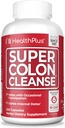 Health Plus Super Colon Cleanse 60 jours d'approvisionnement de doux Gut Cleanse Detox, Psyllium Husk, Probiotiques pour le soulagement de la constipation et le soutien digestif, 240 capsules