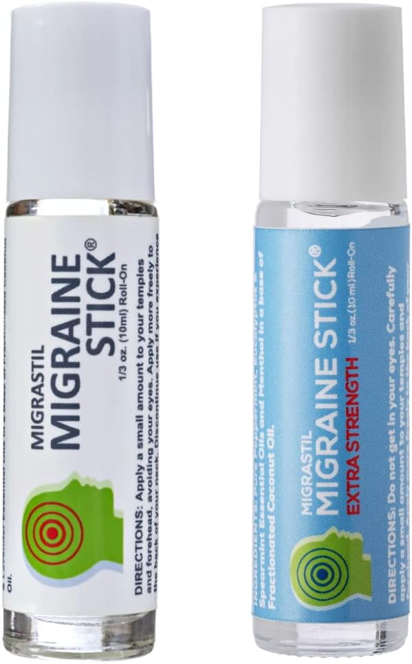Basic Vigor Migrastil Original Migraine Stick, Extra Strength Migraine Stick Bundle, migraine de refroidissement rapide, prise en charge des maux de tête de tension. Fabriqué aux États-Unis
