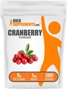 BulkSupplements.com Poudre de canneberge - Suppléments de canneberge pour femmes et hommes, canneberges séchées à l'air - Sans sucre et sans gluten, 5g par portion, 1kg (2,2 lbs) (paquet de 1)