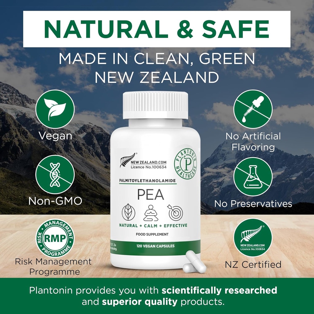 Supplément de pois Palmitoyléthanolamide 600mg - Suppléments de pois micronisés 99% - 2 mois d'approvisionnement - Soutien naturel avancé pour le confort joint