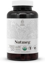 Nutmeg USDA Organic 120 Capsules (Myristica fragrans) Noix séchée (120 Capsules)