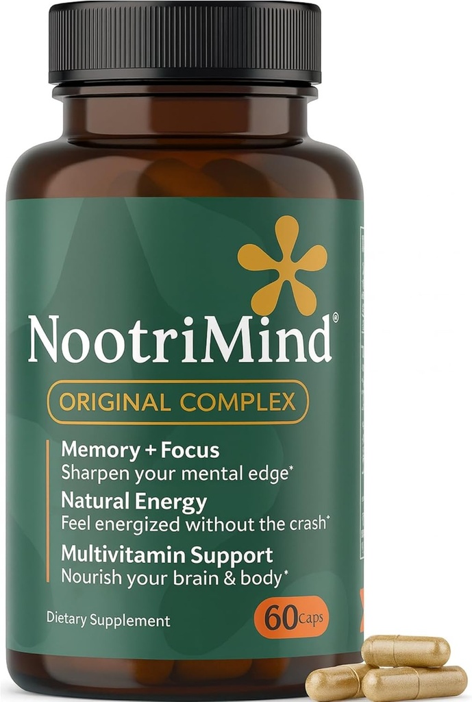 Suppléments Cerveau pour la mémoire et le focus – Nootropic avec Bacopa Monnieri, Phosphatidylsérine, Omega-3 DHA & Plus