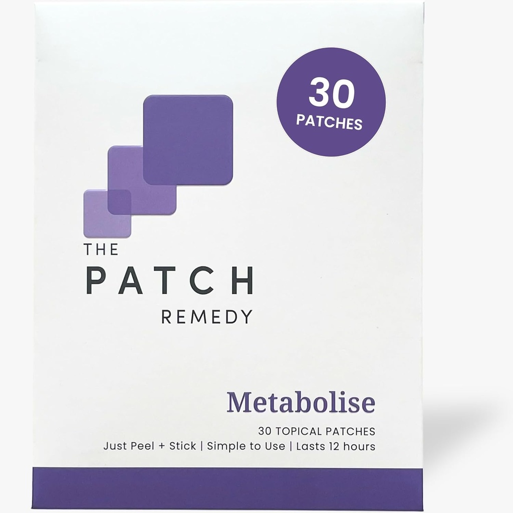 The Patch Remedy Metabolise Patch | 5-HTP, Guarana, L-Carnitine, Fucus, Zinc, Yerba Mate, Raspberry Ketone | 30 Patches
