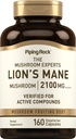 Piping Rock Lions Mane Champignon Supplément de 2100mg de 160 capsules Extrait pour femmes et hommes