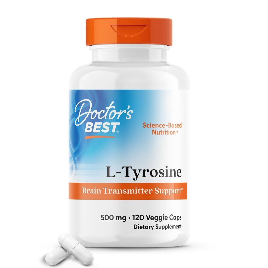 Médecins Meilleur supplément L de Tyrosine pour les hommes et les femmes - L-Tyrosine 500mg Capsules, Soutien Cerveau pour les adultes, Amino Acid Support 500 mg, Précurseur pour la production de thyroxine par Thyroïde - 120 Vég Caps