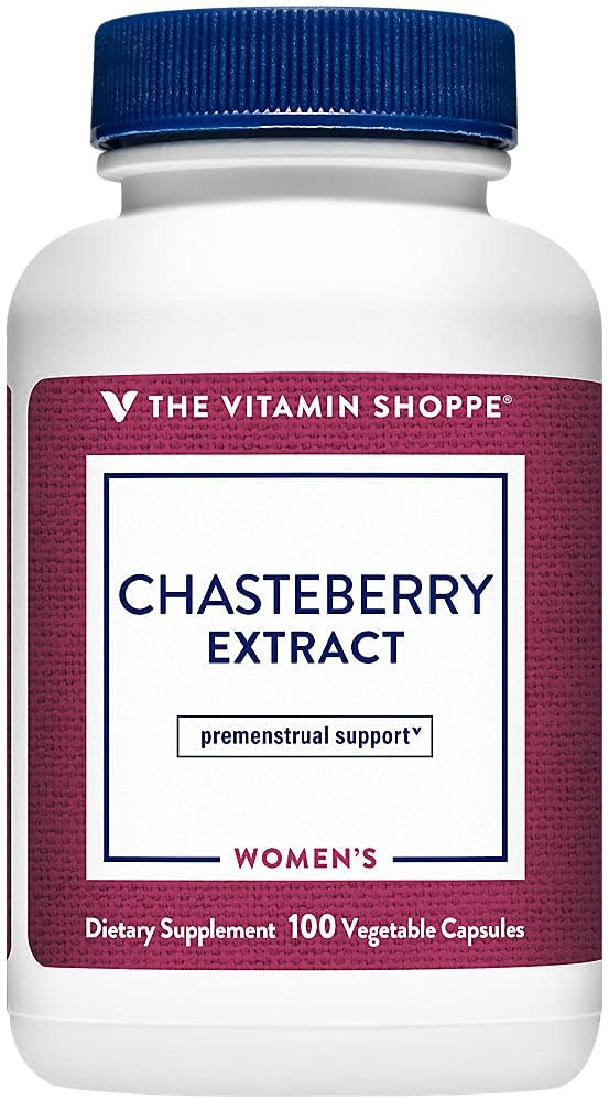 L'extrait de chasteberry de Vitamine Shoppe (extrait de Vitex Agnus) Santé des femmes pour le soutien prémenstruel (100 capsules de légumes)