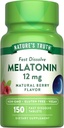 Nature's Truth Melatonin 12 mg | 150 Tablets | Quick Dissolve | Natural Berry Flavor | Vegan, Non-GMO & Gluten Free Supplement for Adults