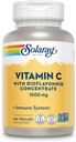 SOLARAY Vitamine C 1000mg avec Bioflavonoïdes Concentré - Capsules de vitamine C avec HIPS Rose et Acerola Cherry - Antioxydant, complément de soutien cardiaque et immunitaire, végétalien, non-OGM, 100 portions