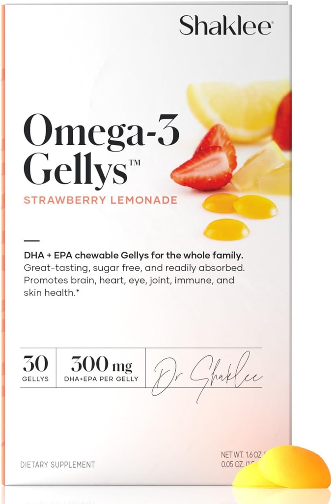 Shaklee - Omega-3 Gellys™ - Strawberry Lemonade Gummies - 30 Gellys