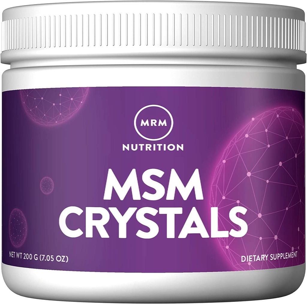MRM Nutrition MSM Cristaux purs Biodisponible Poudre de soufre pour la santé articulaire, les cheveux, la peau et le soutien des ongles