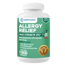 Soulagement de l'allergie WELMATE - Diphénhydramine 50 mg - 1000 capsules de dénombrement - Antihistamine - Allergie et symptômes du froid - Éternuement, nez runny, yeux démangeants et gorge