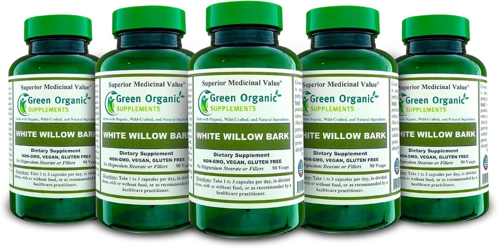 Green Organic Supplements White Willow Bark (Pack of 5)