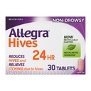 Allegra Hives Antihistamine Comprimés 24 heures sur 24, Réduction de la pisse non somnolente et soulagement de la démangeaison, 180 mg de Fexofenadine HCI, 30 mois