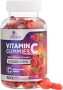 Gommies sans sucre de vitamine C - Soutien immunitaire et supplément alimentaire contre la vitamine C - Végétaux, non-OGM, produits laitiers et sans gluten Gommy vitamine C - Flaveur de framboises pour les enfants et les adultes - 120 Gommies compte