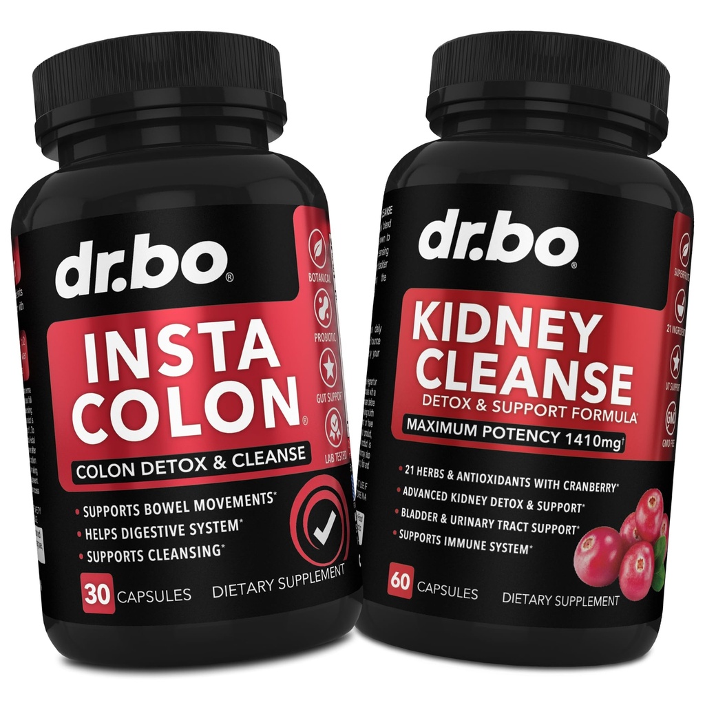 Colon Cleanser Detox & Rein Cleanse - 15 jours Colon Cleanse Pills & Rein Detox Supplément de soutien Cranberry, Uva Ursi - Suppléments de mouvement Bowel pour l'estomac intestinal Bloating Gut Body Flush