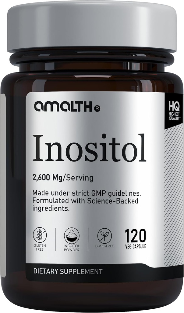 AMALTH Myo-Inositol per Serving Capsules, Hormone Balance & Healthy Ovarian Function Support (120 Capsules)