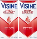Visine Rouge Yeux Confort Redness Relief gouttes oculaires pour aider à soulager les yeux rouges en raison d'irritations oculaires mineures Fast, tétrahydrozoline HCl, 0,5 fl. oz (paquet de 2)