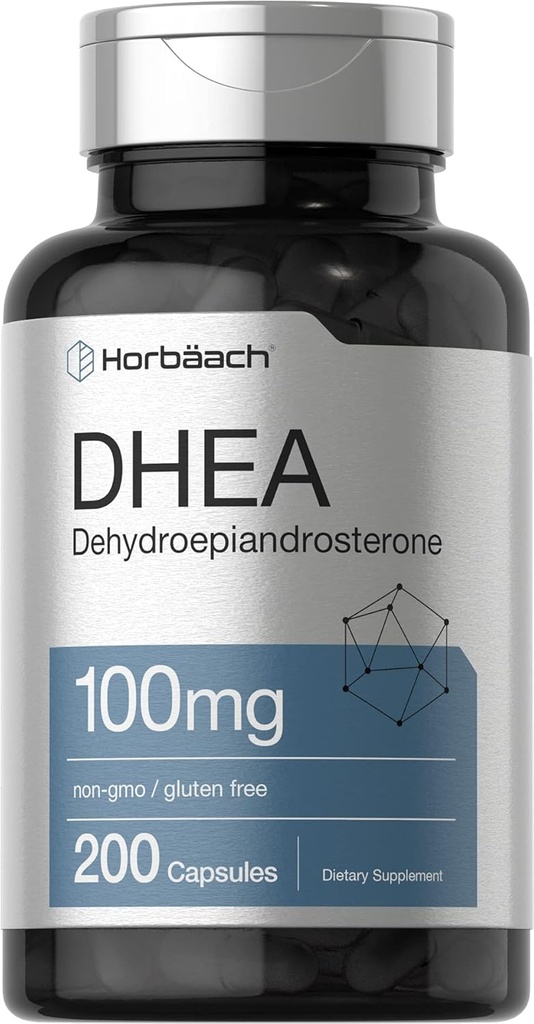 Supplément Horbäach DHEA 100mg de 200 capsules pour hommes et femmes