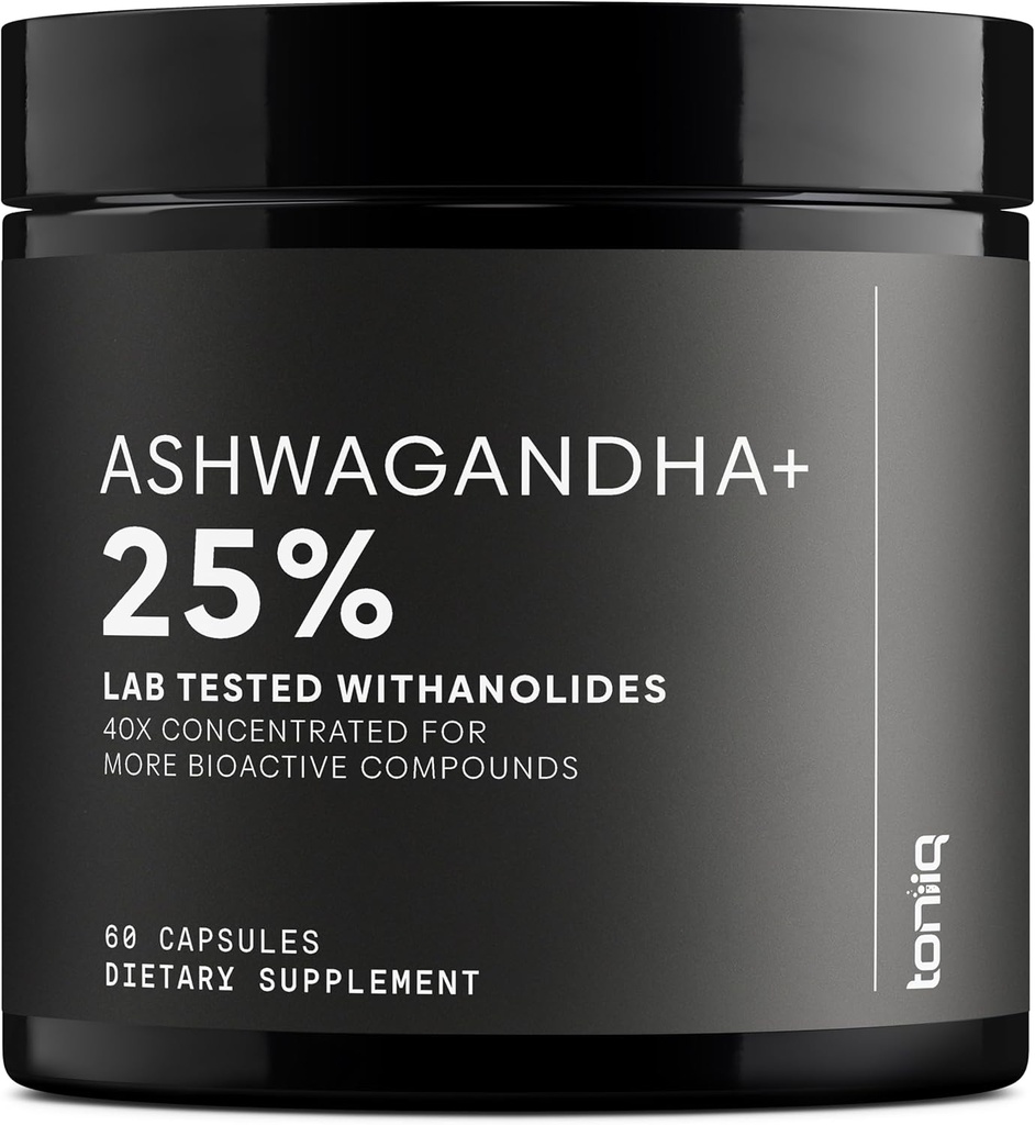 Ashwagandha - Ultra haute puissance 40:1 Extrait avec 25% de Withanolides - Sauvage récolté en Inde - Laboratoire hautement concentré et tiers testé - 60 Capsules