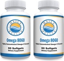 Omega 8060 2400mg Omega 3 Huile de poisson joint complément de santé 60 softgel - 2 mois d'approvisionnement - 2pk