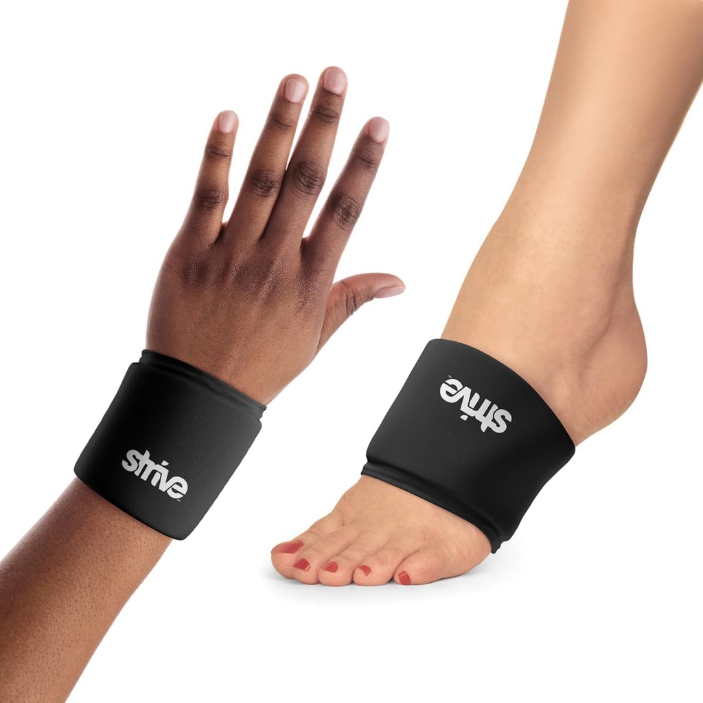 Streive Wrist or Foot Ice Pack Wrap, Hot & Cold Therapy, Pain Relief Gel Compression, 360 degrés de couverture pour l'arthrite rhumatoïde, Tendinite, Douleur dans le tunnel carpien, Blessures, Gonflement, Bruises (2-pack)