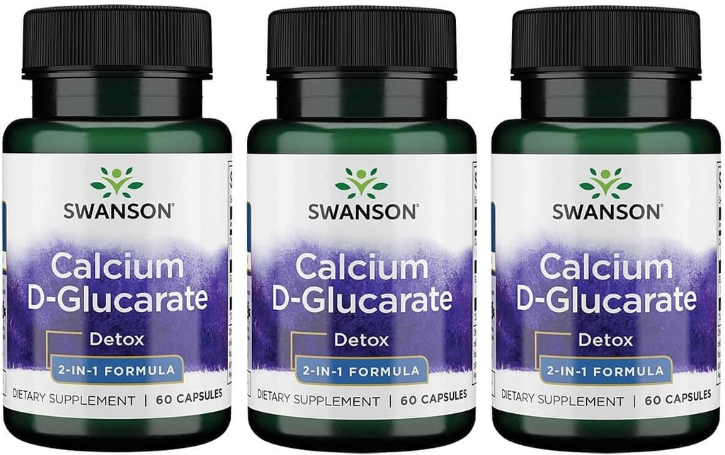 Swanson Calcium D-Glucarate 250 Milligrammes 60 Capsules (3 Pack)