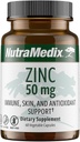 NutraMedix Zinc 50mg - Suppléments pour une défense immunitaire saine, la santé de la peau et le soutien antioxydant - Facile à digérer Zinc pour la santé immunitaire (60 capsules)