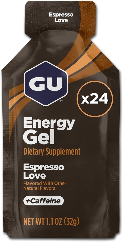 GU Energy Original Sports Nutrition Energy Gel, Espresso Love Espresso Love 24 Comte 26.4 Ounce