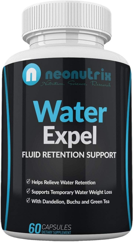 Pills de rétention d'eau pour les femmes et les hommes Bloating Relief Water Draining Supplément All-Natural Herbal Complement Non-OGM, GMP Certified 60 Capsules Made in USA by Neonutrix