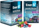 Ener-IV Electrolyte Hydratation et consommation d'énergie Potassium Vitamine C & Zinc Electrolytes Powder Packets - Récupération musculaire et immunité boissons sportives pour les femmes et les hommes Vegan faible sucre, Berry mixte - 12 Compte