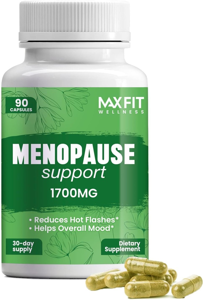 Suppléments de ménopause pour les femmes - Relief naturel pour les flashs chauds. Sueurs de nuit, perte de poids et échangisme - Hormone Balance & Periménopause Support - Ménopause Hot Flash Relief pour les femmes, 90 Capsules